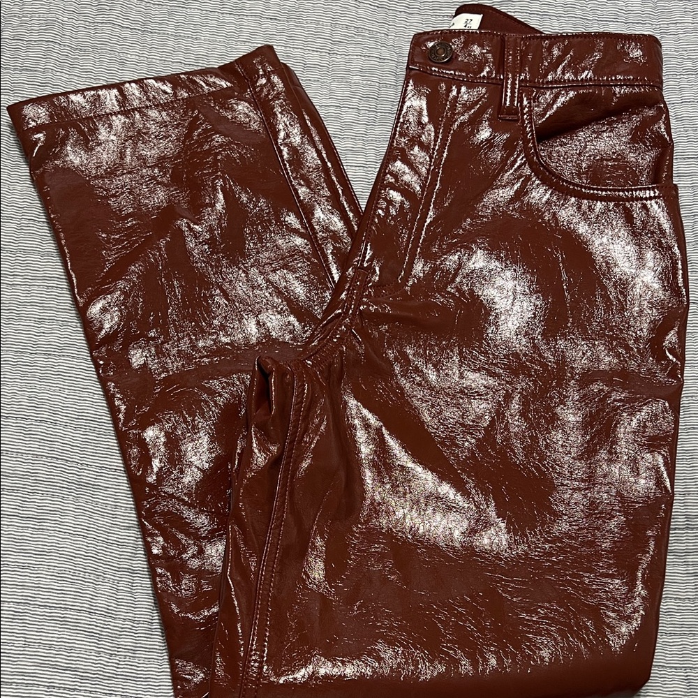 Abercrombie & Fitch Faux Leather Pants Women Size 27 90’s Straight